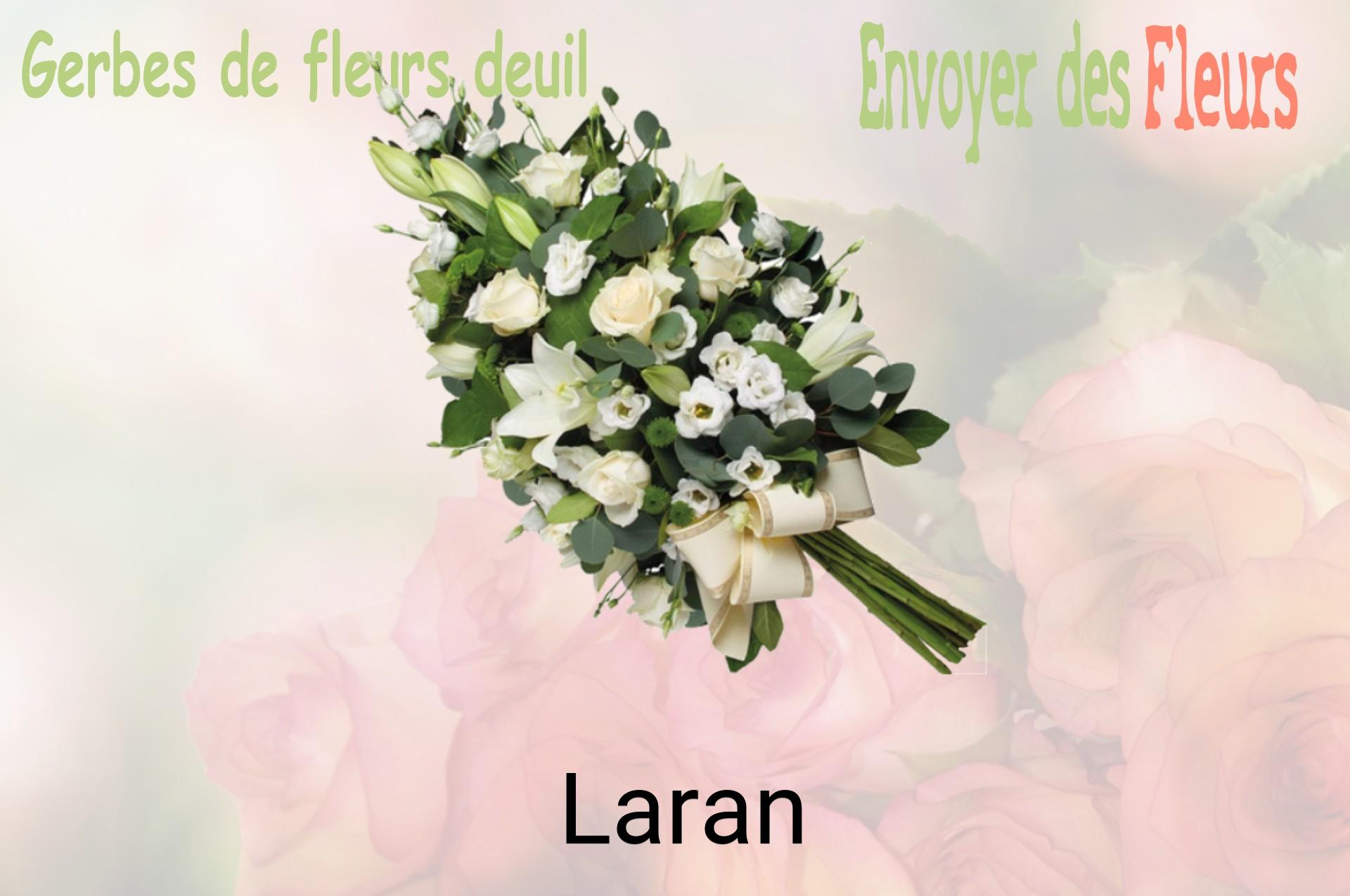 Gerbe de fleurs de deuil livrée à Laran